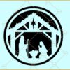 Nativity scene round Christmas SVG, Christmas sign svg, Christmas svg file