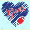 New York Giants Heart Svg, KC New York Giants Design svg, New York Giants Mascot Svg