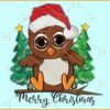 Owl with Santa hat SVG, Christmas Tree svg, Funny Christmas svg, Kids Christmas svg