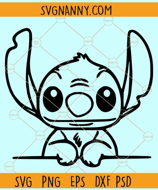 Peeking Stitch svg, Stitch SVG, Stitch Clipart svg, Stitch Silhouette svg