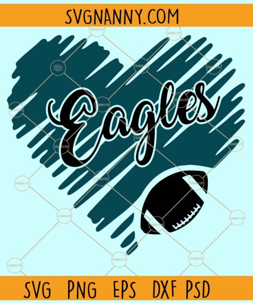 Philadelphia Eagles Heart Logo Svg Heart football SVG, KC Philadelphia Eagles Design svg
