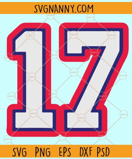 Player Number 17 svg, Jersy number 17 svg, Jersey numbers png, Sports svg