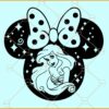 Princess Ariel Mickey ears Svg, Princess Ariel Svg, Princess Mouse Head Design svg