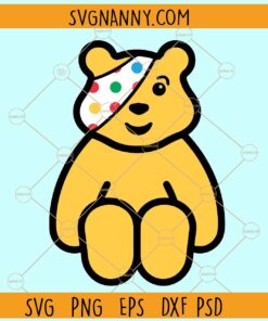 Pudsey Bear Svg, Children in Need Svg, Pudsey bear Png, Charity svg