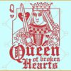 Queen of Broken Hearts SVG, Queen of Hearts svg, Playing card design svg,  Hearts svg