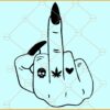 Rude middle finger weed SVG, Joint svg, Middle Finger Clipart svg, Dope SVG