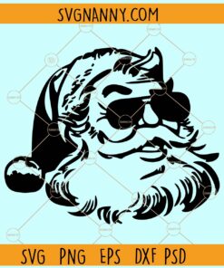 Santa with sunglasses SVG, Santa face svg, Santa Claus svg, Santa svg file