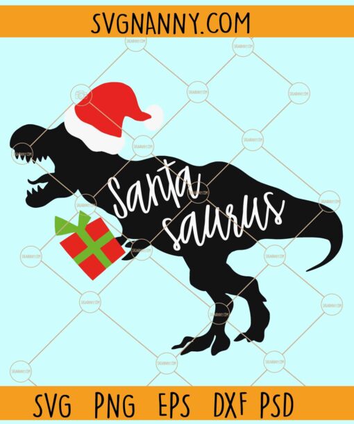 Santasaurus svg, Christmas gift svg, Dinosaur svg,  Christmas Clip Art svg, Christmas sign svg
