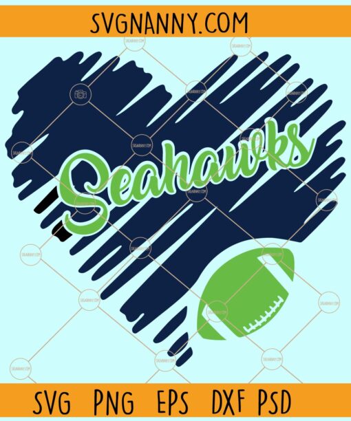 Seattle Seahawks Heart Logo Svg, Seattle Seahawks Design svg, Seattle Seahawks Mascot Svg