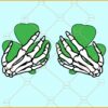 Shamrock Hand Skeleton SVG, St Patrick Day Skeleton svg, Skeleton SVG