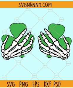 Shamrock Hand Skeleton SVG, St Patrick Day Skeleton svg, Skeleton SVG