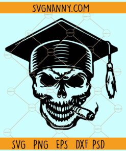 Skeleton with graduation cap SVG, Skeleton smoking weed svg, Skull In A Graduate Cap Svg