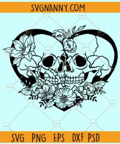 Skull Lovers SVG, Skull Lovers Heart design svg, Skeleton Valentine svg, Skeleton couple svg