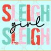 Girl Sleigh Retro SVG, Sleigh svg, Merry Christmas svg, Christmas svg file, Christmas svg png