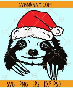 Sloth with Santa hat SVG, Christmas sign svg, Santa svg, Christmas svg file, Christmas svg
