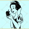 Snow White Princess Apple SVG, Snow White SVG , Snow White Black And White SVG