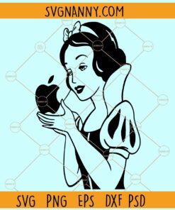 Snow White Princess Apple SVG, Snow White SVG , Snow White Black And White SVG