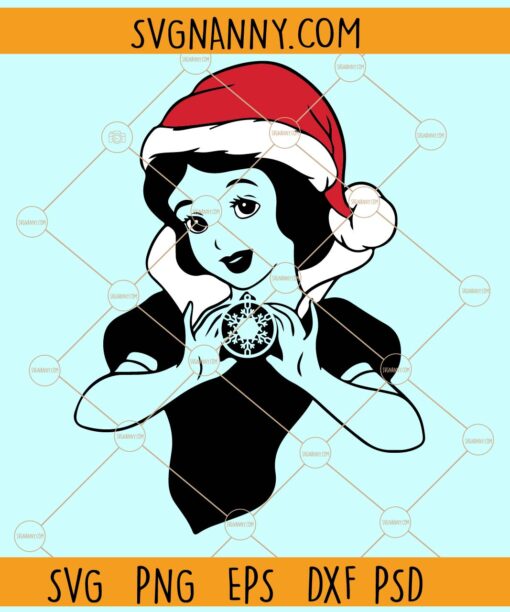 Snow white princess Christmas SVG, Snow White Christmas Hat SVG, Snow white svg