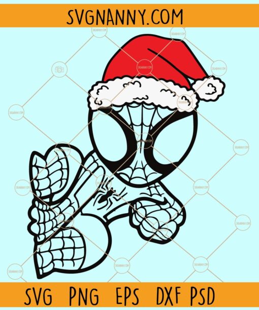 Spiderman Christmas SVG, Spiderman Christmas with Hat SVG, Spiderman svg