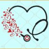 Stethoscope Valentine SVG, Valentine's Day Stethoscope SVG, Stethoscope Heart SVG