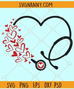 Stethoscope Valentine SVG, Valentine's Day Stethoscope SVG, Stethoscope Heart SVG