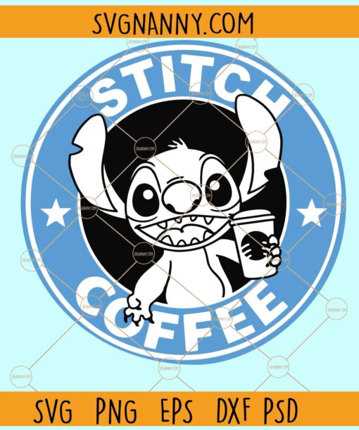 Stitch Coffee SVG, Stitch Boba coffee SVG, Stitch coffee png, Stitch clipart svg