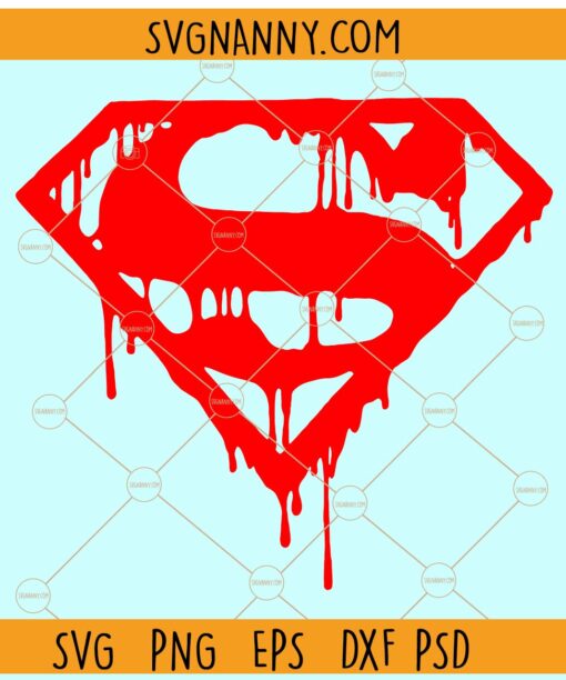 Superman logo dripping svg, Superman logo SVG, Superman Head Svg