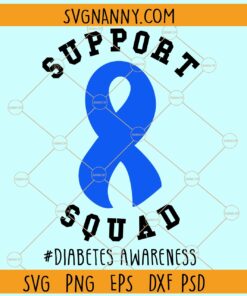 Support squad diabetes awareness SVG, Blue Ribbon Svg, Diabetes Svg, November Svg