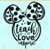 Teach Love inspire mickey mouse svg, Mickey head svg, Teach Love inspire svg, Disney svg