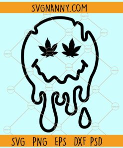 Trippy Face Svg, Weed Eyes, Marijuana Svg, Melting Face Svg, Happy Face Svg