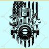 US Mechanic flag of tools SVG, Tools Clipart svg, American Flag svg, Mechanic svg