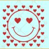 Valentine retro Smiley Face SVG, Retro Valentines Day Svg, Groovy Valentines Svg