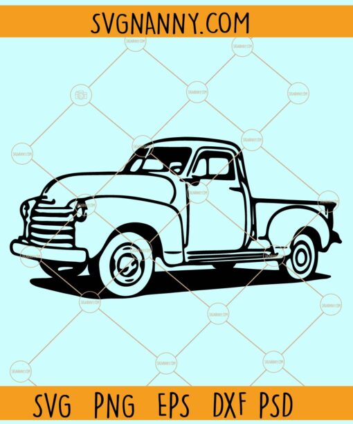 Vintage Pickup SVG, Vintage Pickup clipart svg, Vintage Pickup silhouette svg