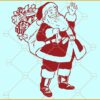 Vintage Santa Waving SVG, Retro Santa svg, Christmas gifts svg, Santa claus svg, Merry Christmas svg file