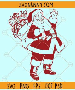 Vintage Santa Waving SVG, Retro Santa svg, Christmas gifts svg, Santa claus svg, Merry Christmas svg file