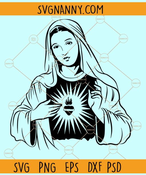 Virgin Mary SVG, Virgen de Guadalupe SVG, Virgin Mary Svg file