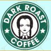 Wednesday Addams Dark roast Coffee SVG, Wednesday Addams Coffee Logo svg, Wednesday Coffee PNG
