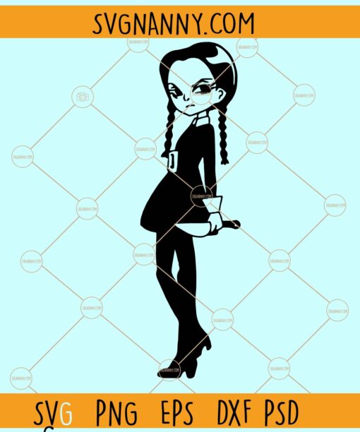 Wednesday Addams SVG file, Wednesday Addams SVG, Wednesday Addams png, Jenna Ortega svg