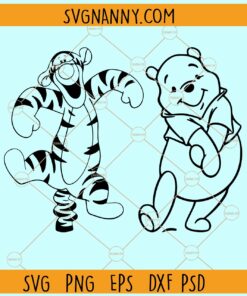 Winnie the Pooh and Tigger SVG, Winnie the pooh svg, Tigger svg, Eeyore svg