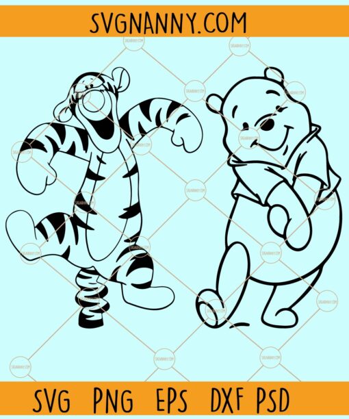 Winnie the Pooh and Tigger SVG, Winnie the pooh svg, Tigger svg, Eeyore svg