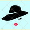 Woman face with hat SVG, Woman face with hat SVG, Lipstick lips svg, Woman in a Hat SVG
