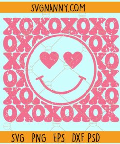 XOXO smiley face SVG, Love Happy Face SVG, Xoxo svg, Hugs and Kisses svg