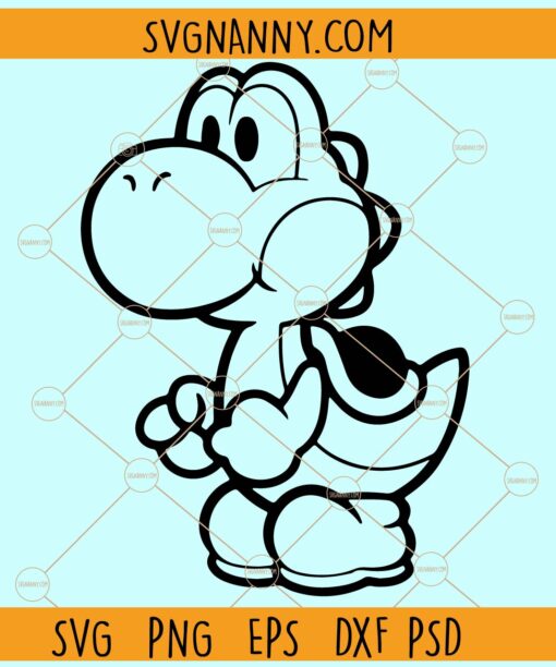 Yoshi SVG file, Yoshi Silhouette svg, Yoshi clipart svg, Super Mario svg