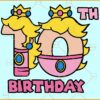 10th Birthday Peach Princess svg, Tenth Peach Princess svg, Birthday Peach Princess svg