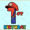 1st Birthday Mario Bros svg, first Mario Bros svg,  super Mario Birthday svg