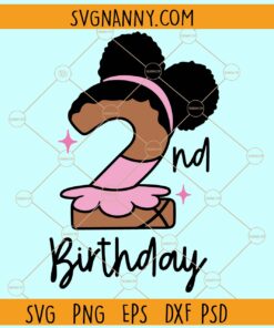 2nd Ballerina birthday SVG, Ballerina birthday girl svg, Birthday ballet svg