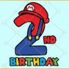 2nd Birthday Mario Bros svg, Second Mario Bros svg,  super Mario Birthday svg