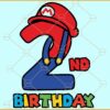 2nd Birthday Mario SVG, Mario Bros svg,  2nd Birthday Mario Bros svg