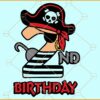 2nd Pirate Birthday Svg, Pirate Number 2svg, Birthday Number 2svg, Pirate's hat svg
