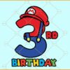 3rd Birthday Mario Bros svg, Third Mario Bros svg,  super Mario Birthday svg